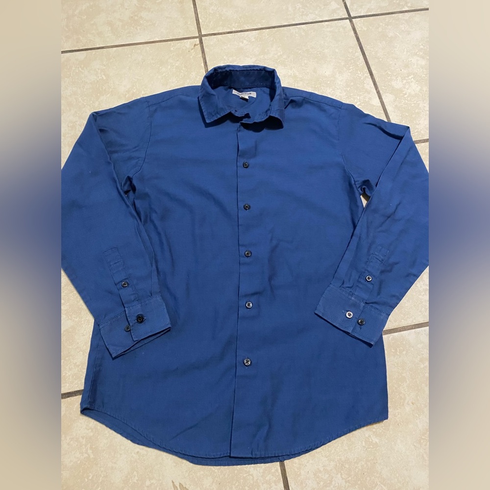 Reaction Kenneth Cole Deep Blue Long-Sleeve Dress Shirt
